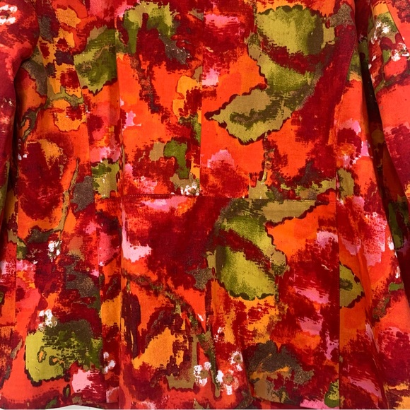 CHICO’S Chico’s Fall Cocktail Orange Red Floral Button Closure Blazer Size Large - Picture 6 of 13